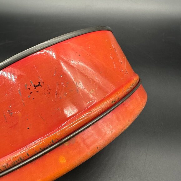 Vintage Santa Claus Candy Tin 1930s Mrs Stevens Red Round Kitschy Metal READ - Picture 11 of 15